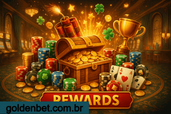 Ofertas e recompensas da GOLDENBET em catálogo visual.